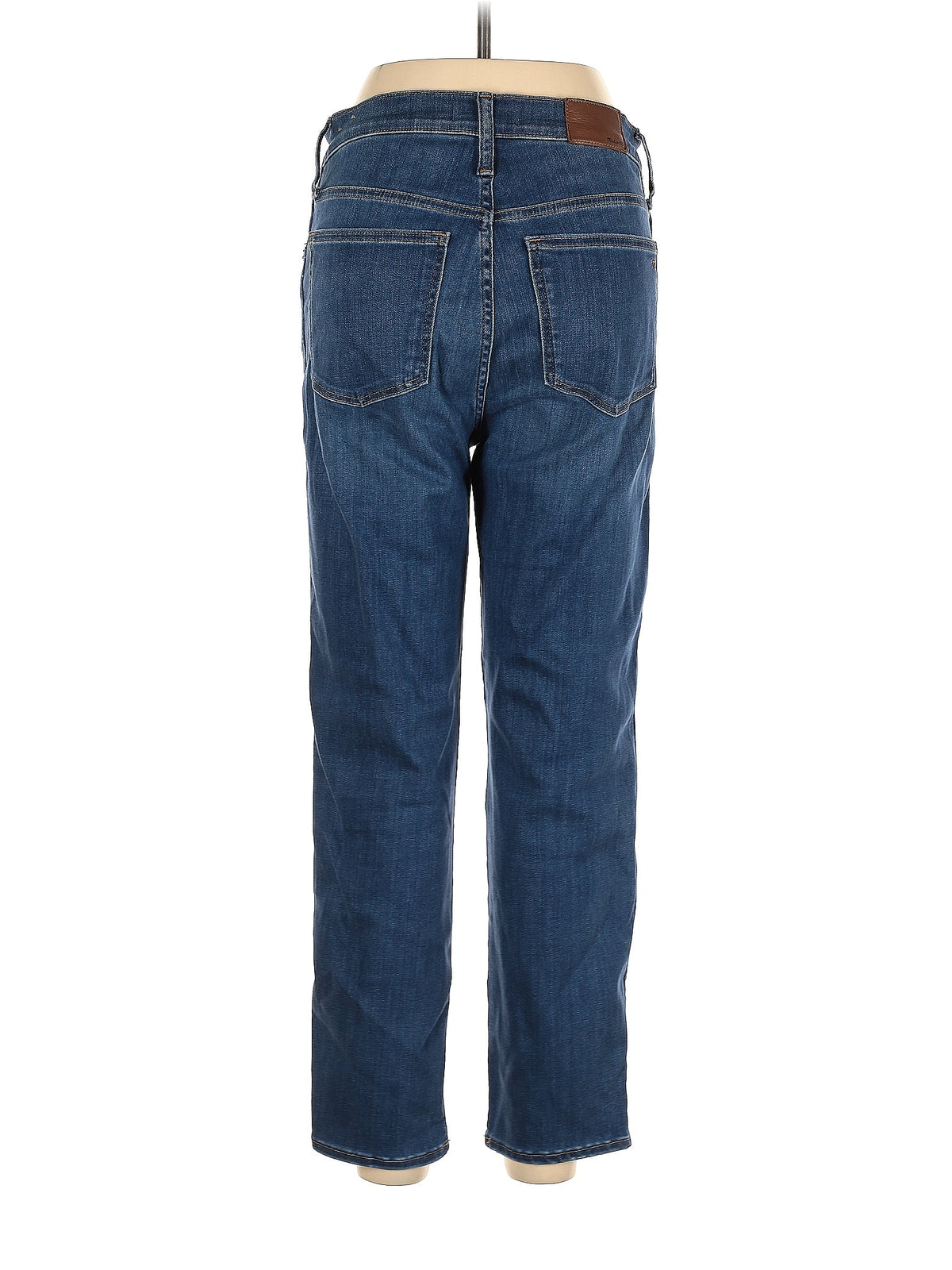 High-Rise Straight-leg Jeans in Medium Wash waist size - 28