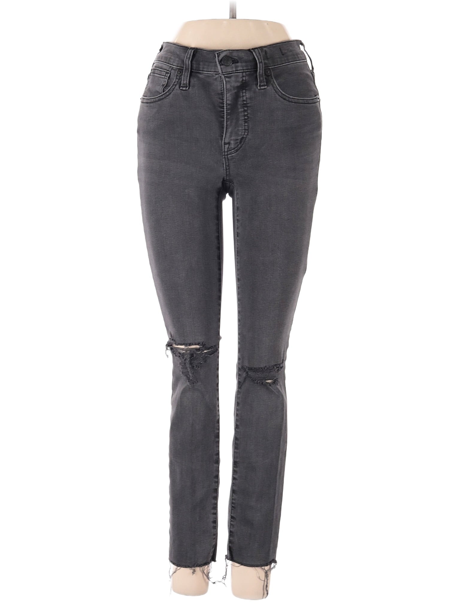 High-Rise Petite 9" Mid-Rise Skinny Jeans In Black Sea waist size - 24 P