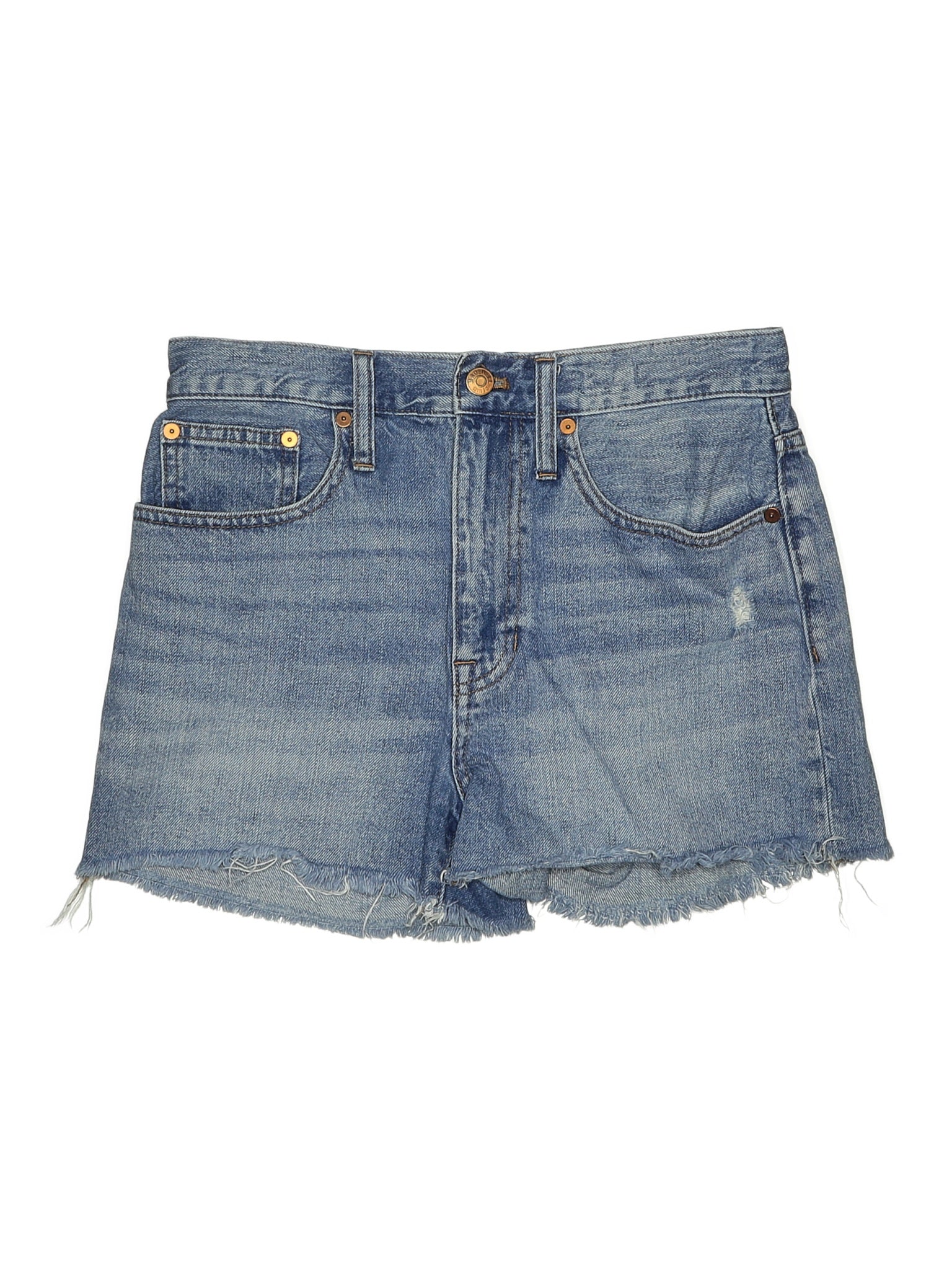 High-Rise Denim Shorts in Medium Wash waist size - 24