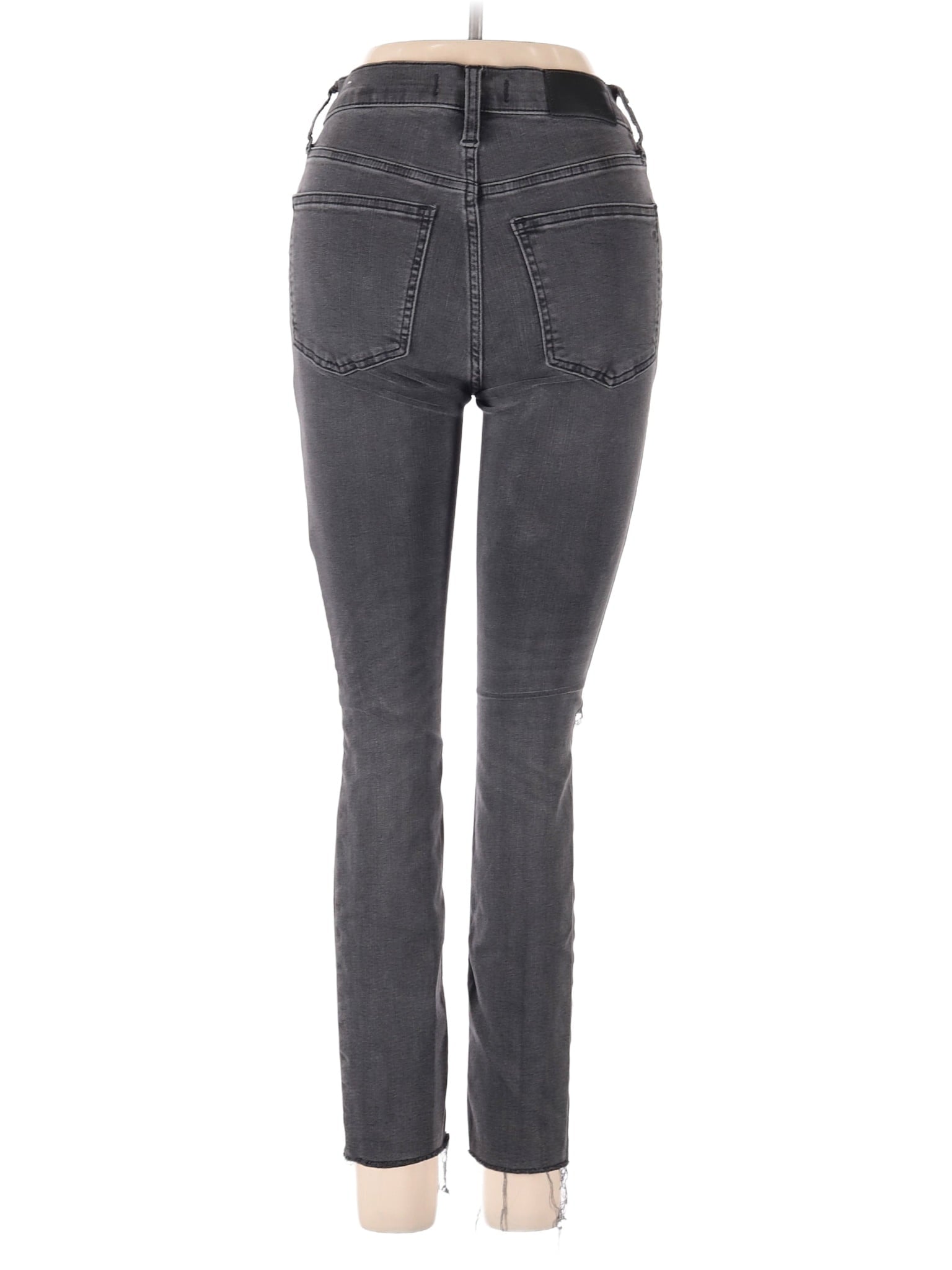 High-Rise Petite 9" Mid-Rise Skinny Jeans In Black Sea waist size - 24 P