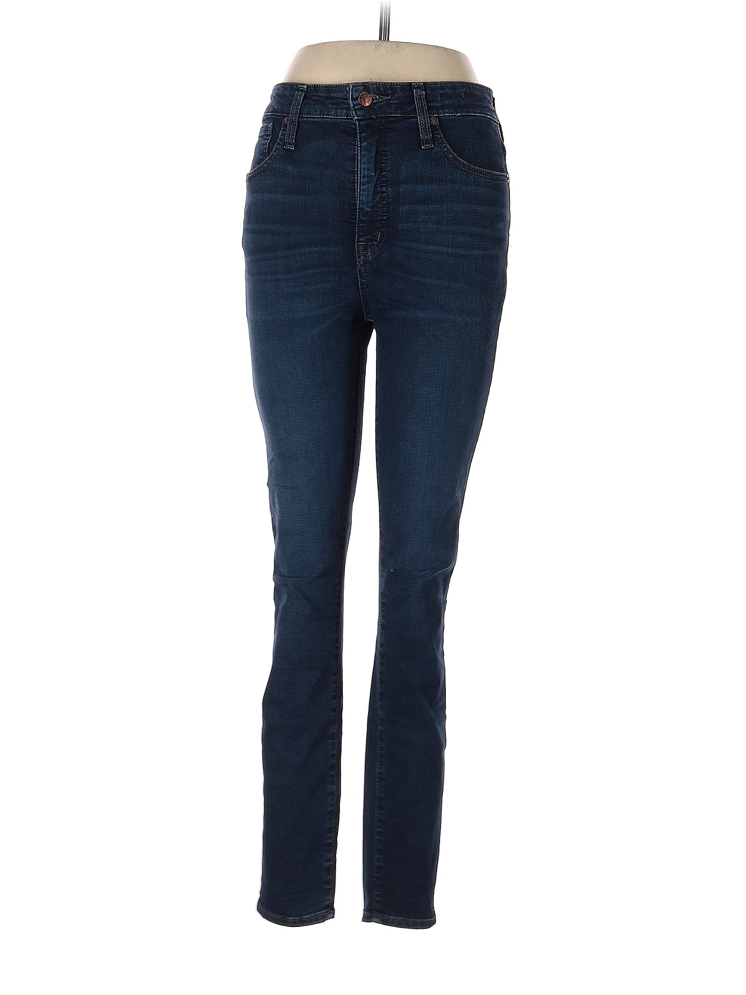 Mid-Rise Skinny Jeans in Dark Wash waist size - 28