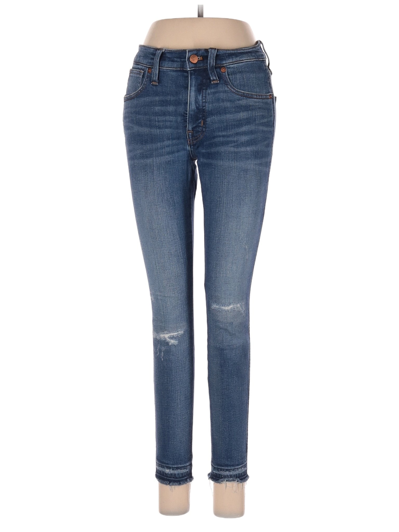 Mid-Rise Skinny Madewell Jeans 27 Petite in Dark Wash waist size - 27 P