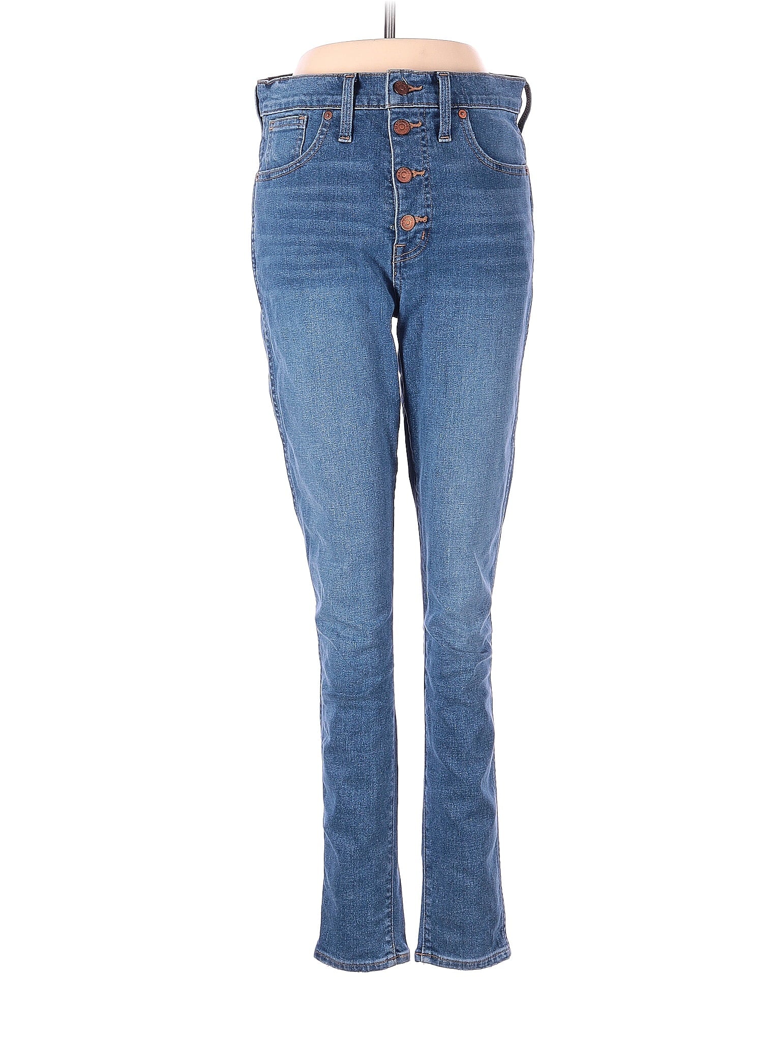 High-Rise Skinny 10" High-Rise Skinny Jeans In Dewitt Wash: Button-Front TENCEL™ Denim Edition in Medium Wash waist size - 29