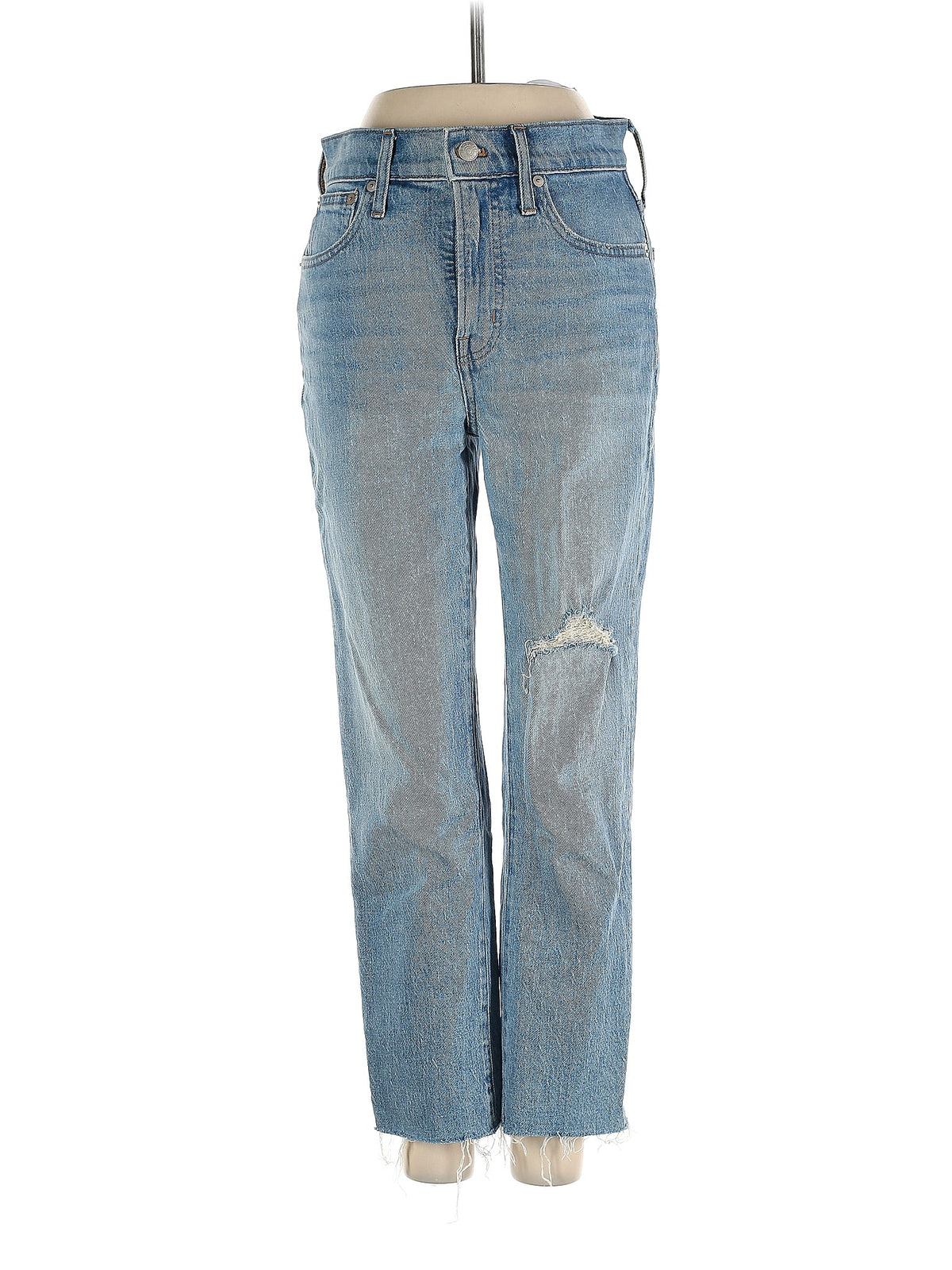 Mid-Rise Straight-leg Jeans in Light Wash waist size - 25 P
