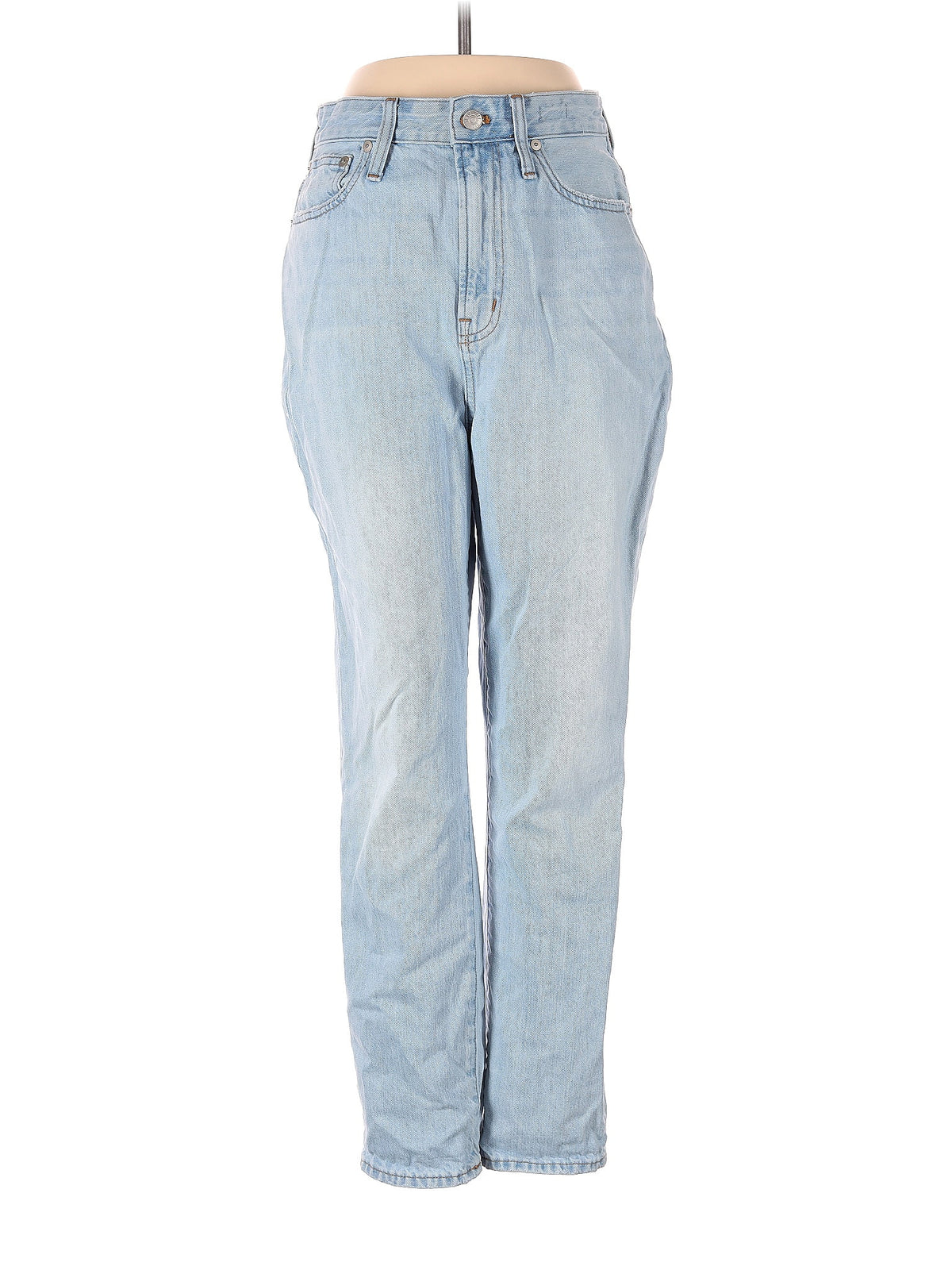 High-Rise Straight-leg Jeans in Light Wash waist size - 27