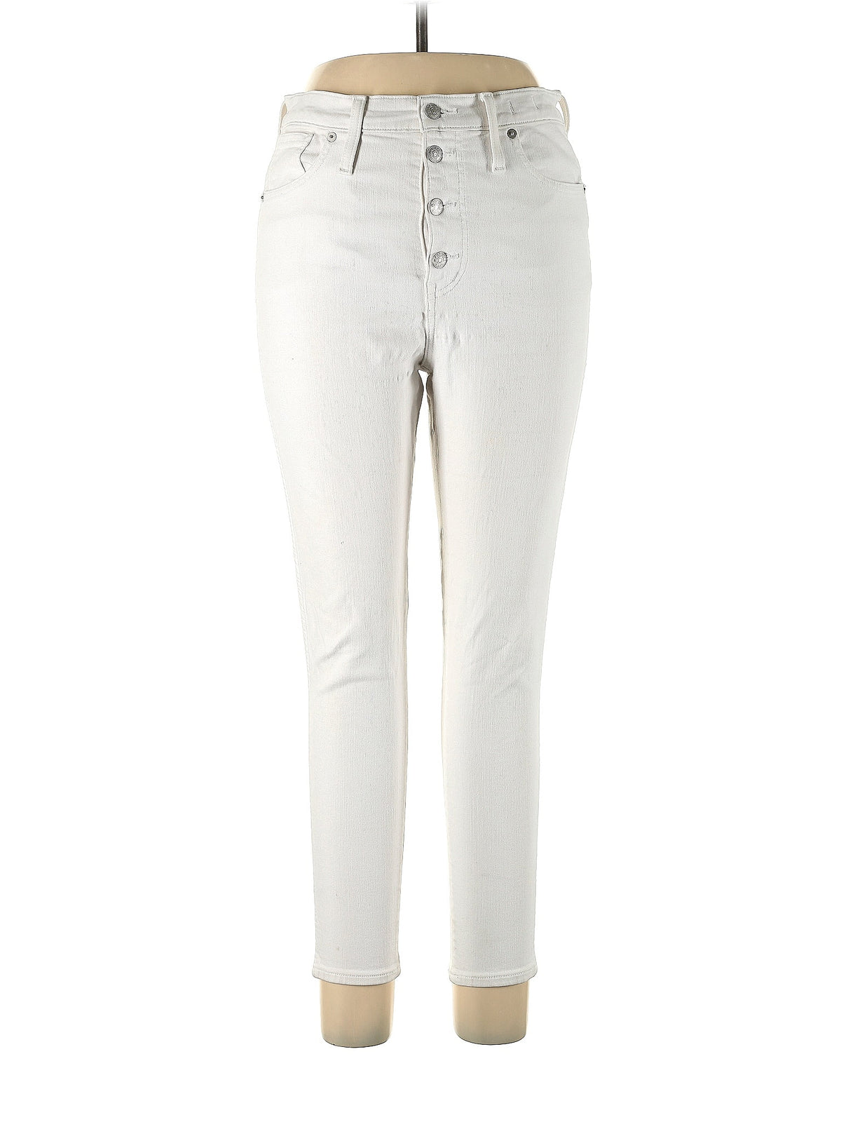 High-Rise Boyjeans 10" High-Rise Skinny Crop Jeans In Pure White: Button-Front Edition in Light Wash waist size - 31