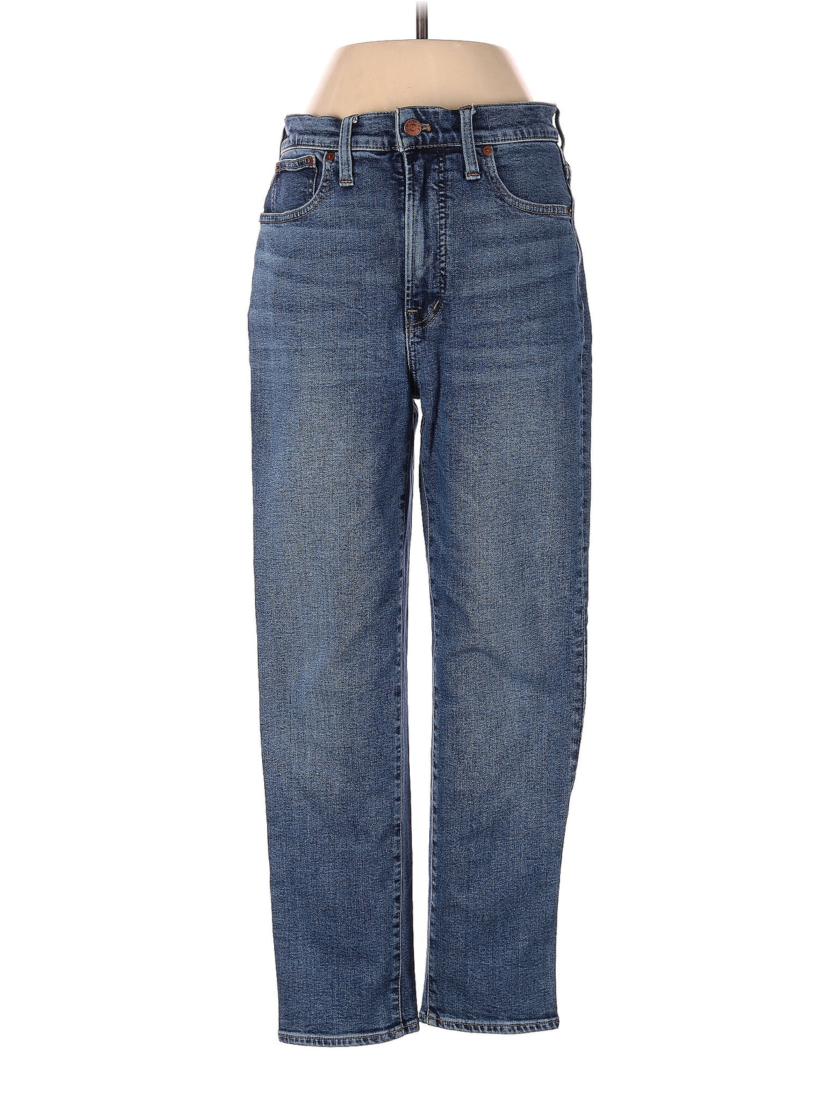 Mid-Rise Straight-leg Jeans in Medium Wash waist size - 27