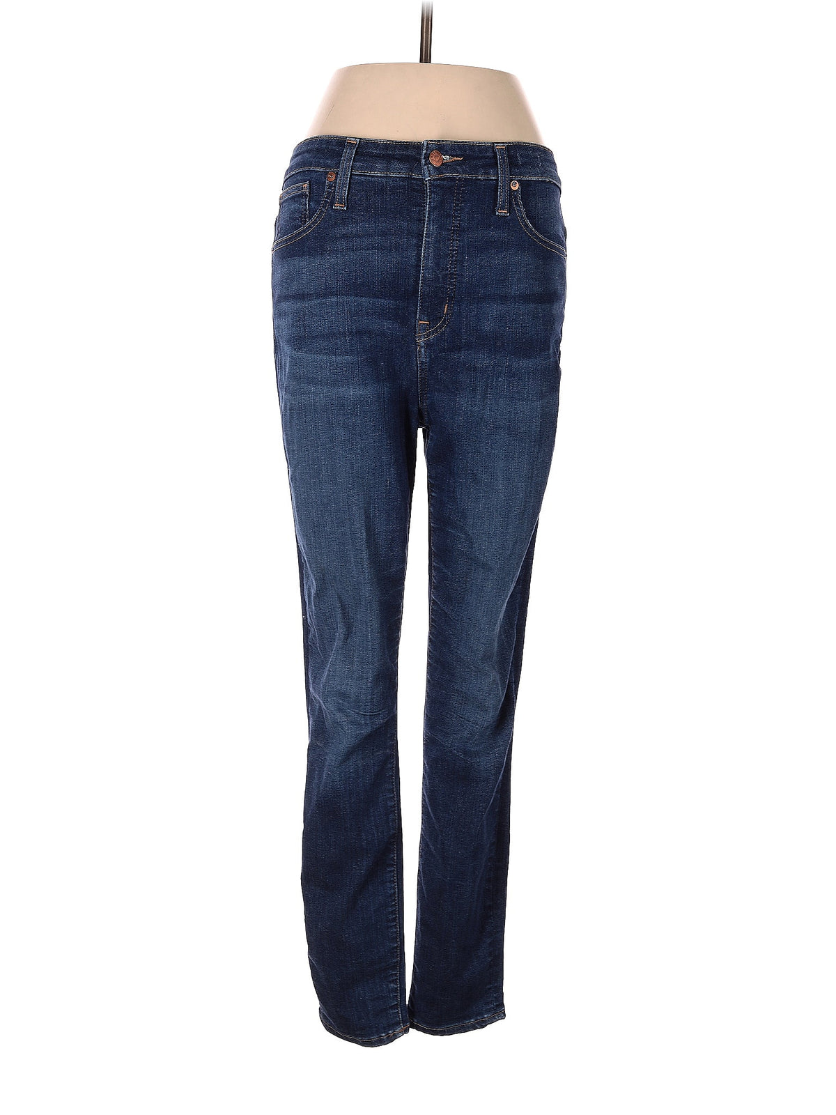 High-Rise Straight-leg Jeans in Medium Wash waist size - 29