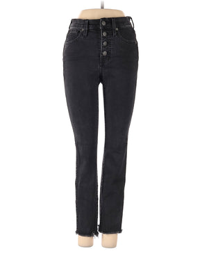 Low-Rise Skinny Petite 10" High-Rise Skinny Jeans In Berkeley Black: Button-Through Edition in Dark Wash waist size - 24 P