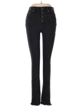 High-Rise Skinny 10" High-Rise Skinny Jeans In Berkeley Black: Button-Through Edition in Dark Wash waist size - 26