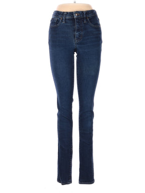 Mid-Rise Skinny Taller 9" Mid-Rise Skinny Jeans In Orland Wash: TENCEL&trade; Denim Edition in Dark Wash waist size - 27