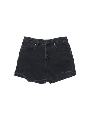 High-Rise Denim Shorts in Dark Wash waist size - 26