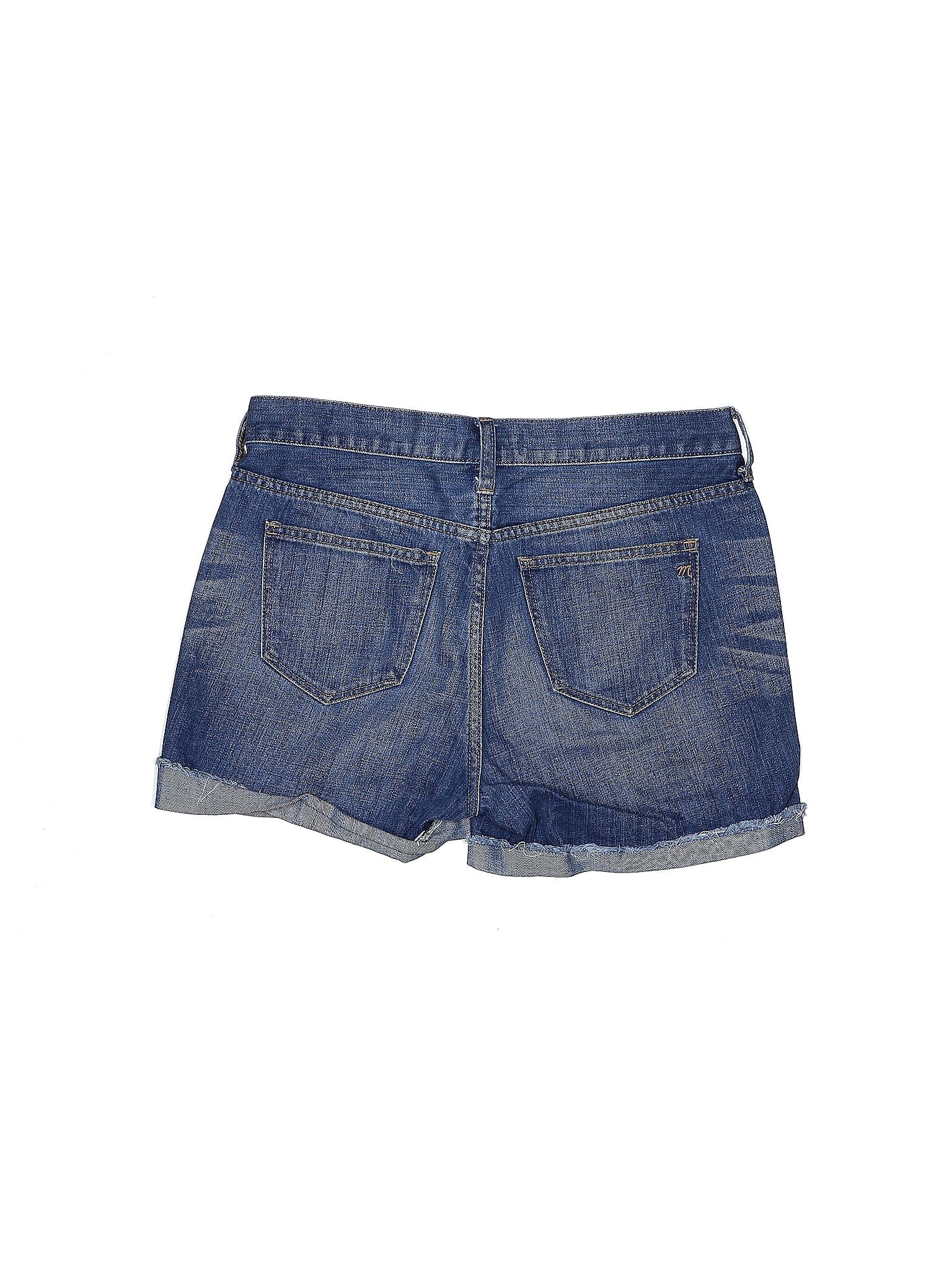 High-Rise Denim Shorts in Dark Wash waist size - 26