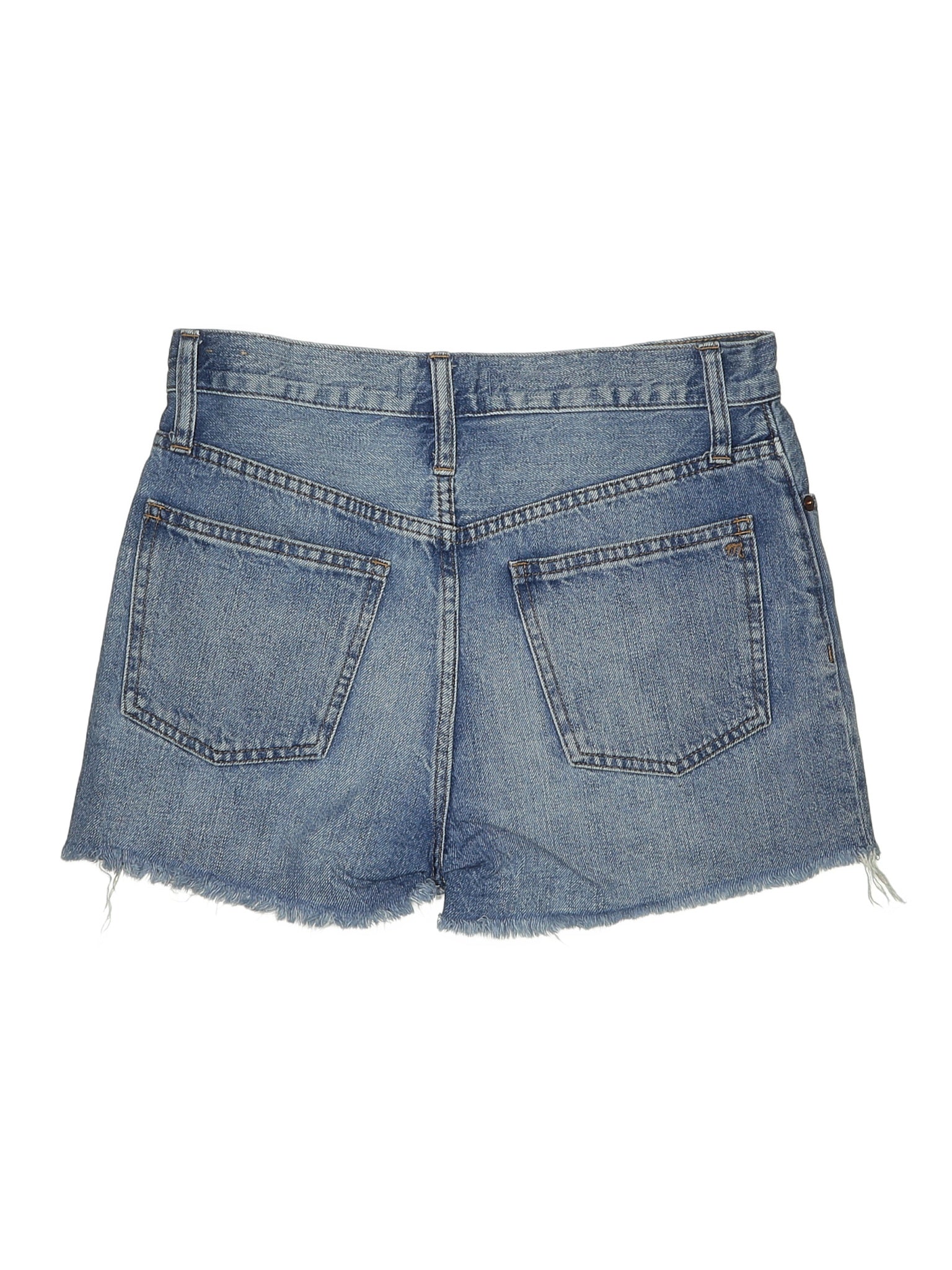 High-Rise Denim Shorts in Medium Wash waist size - 24