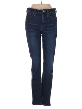Mid-Rise Skinny 9" Mid-Rise Skinny Jeans In Larkspur Wash: TENCEL&trade; Denim Edition in Dark Wash waist size - 26
