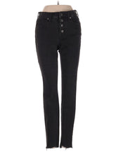 High-Rise Skinny 9" Mid-Rise Skinny Jeans In Berkeley Black: Button-Through Edition in Dark Wash waist size - 26