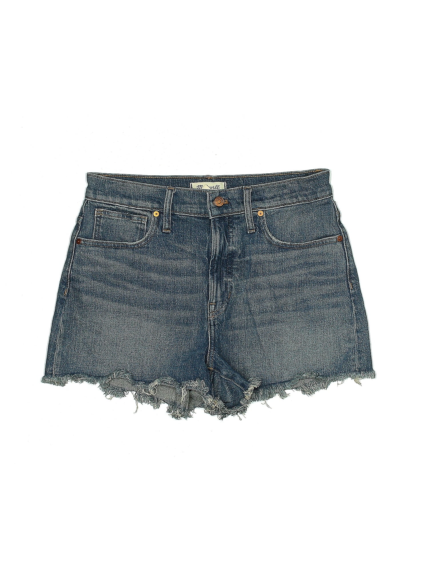 High-Rise Denim Shorts in Dark Wash waist size - 29
