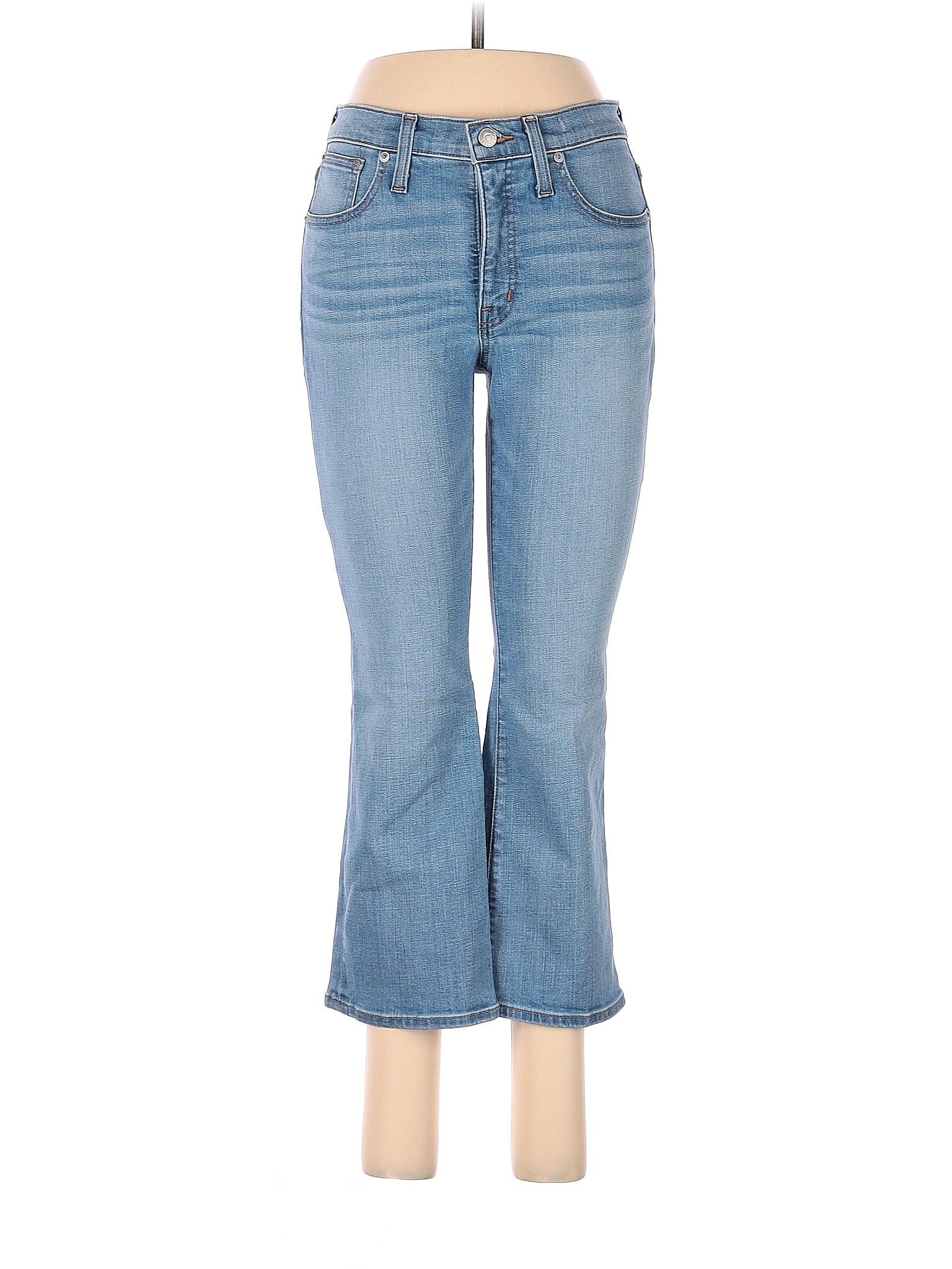 Mid-Rise Boyjeans Petite Cali Demi-Boot Jeans In Connolly Wash: Coolmax&reg; Denim Edition in Light Wash waist size - 27 P