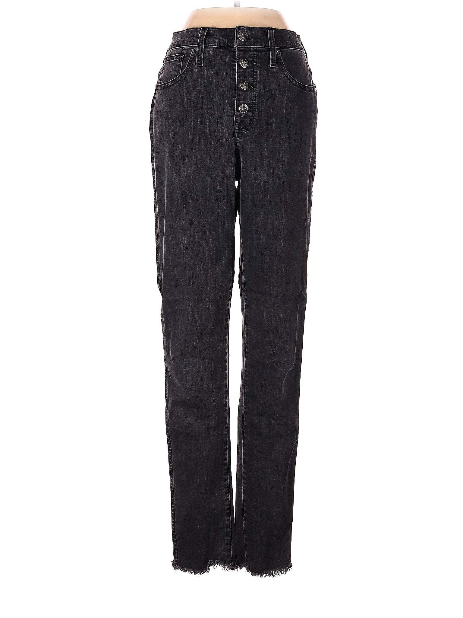 Mid-Rise Tall 10" High-Rise Skinny Jeans In Berkeley Black: Button-Through Edition waist size - 26 T