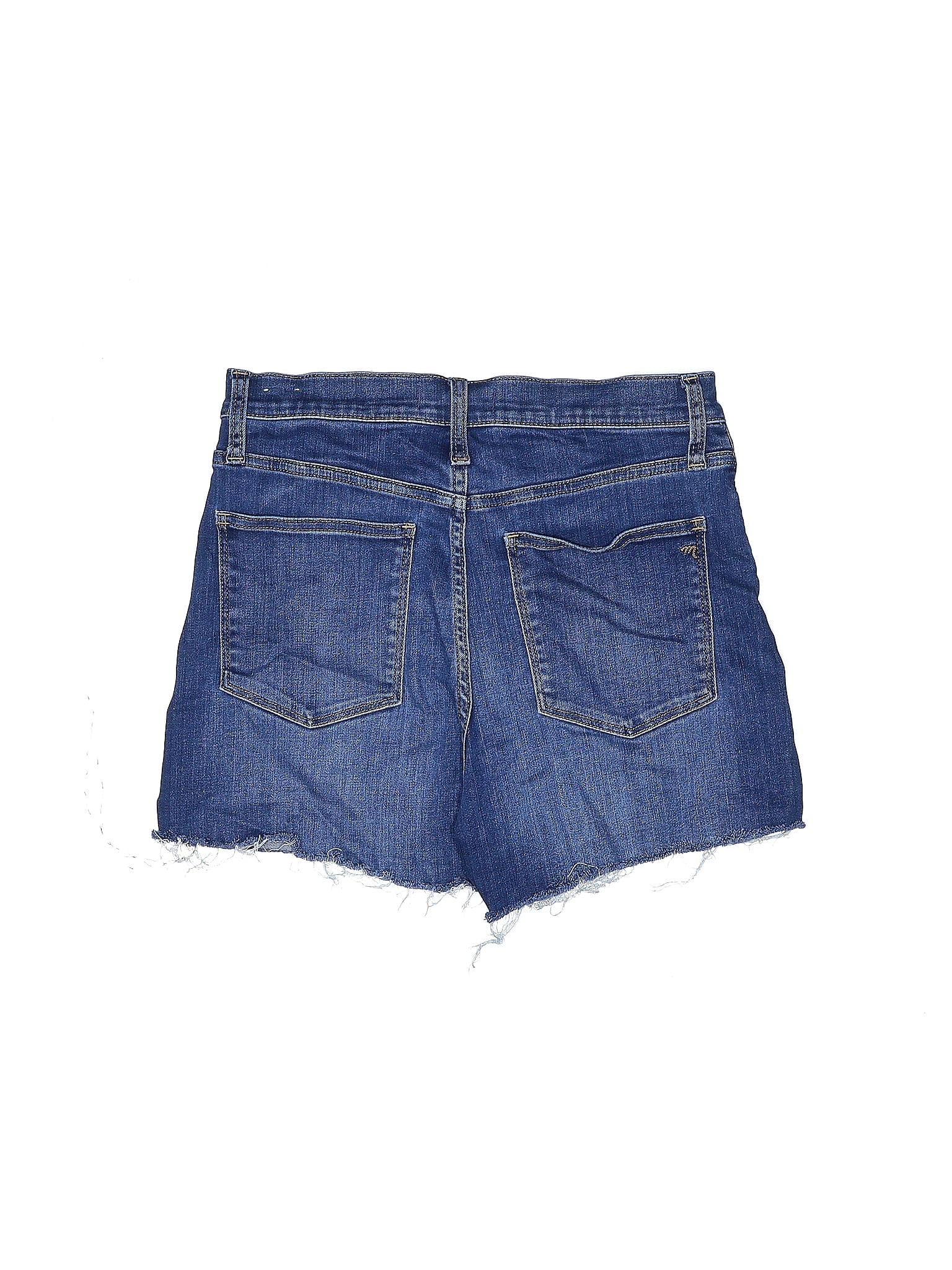 High-Rise Denim Shorts in Dark Wash waist size - 28
