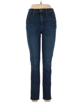 Mid-Rise Skinny Jeans in Dark Wash waist size - 28