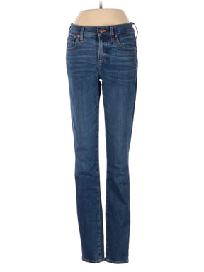 Mid-Rise Skinny Tall 8" Skinny Jeans In Ames Wash in Dark Wash waist size - 25 T
