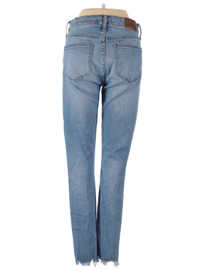 Mid-Rise Skinny 9" Mid-Rise Skinny Jeans In Frankie Wash: Torn-Knee Edition in Medium Wash waist size - 27