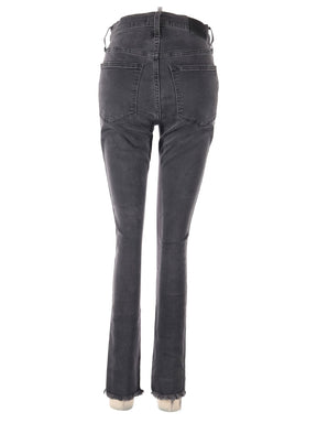 High-Rise Skinny 10" High-Rise Skinny Jeans In Berkeley Black: Button-Through Edition in Dark Wash waist size - 27