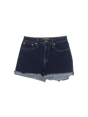 High-Rise Denim Shorts in Dark Wash waist size - 27