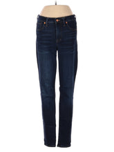 High-Rise Skinny 9" Mid-Rise Skinny Jeans In Larkspur Wash: TENCEL&trade; Denim Edition in Dark Wash waist size - 26