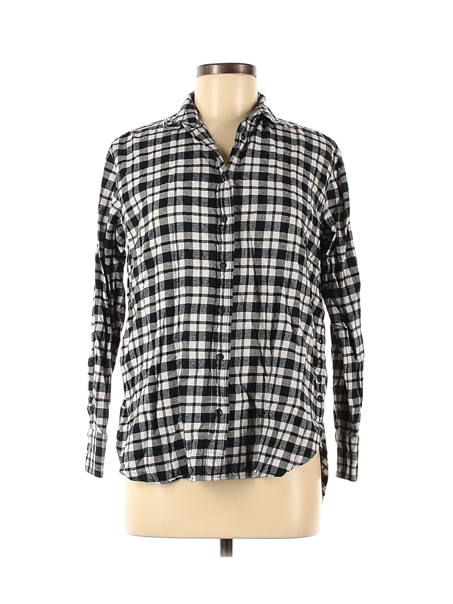 Flannel Oversized Side-Button Shirt In Bridgeport Plaid size - S