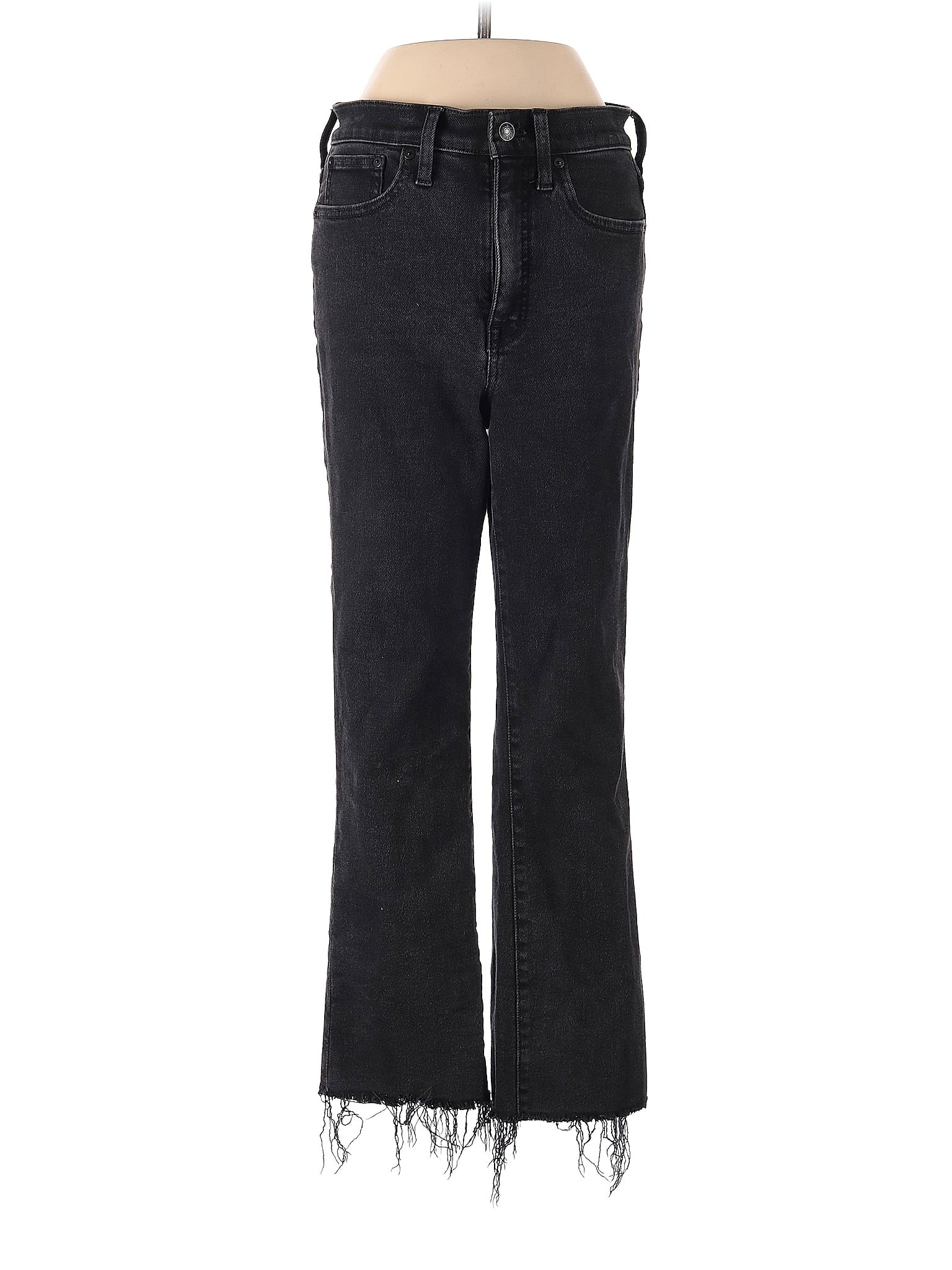 High-Rise Boyjeans Cali Demi-Boot Jeans In Bayland Wash: Raw-Hem Edition in Dark Wash waist size - 27