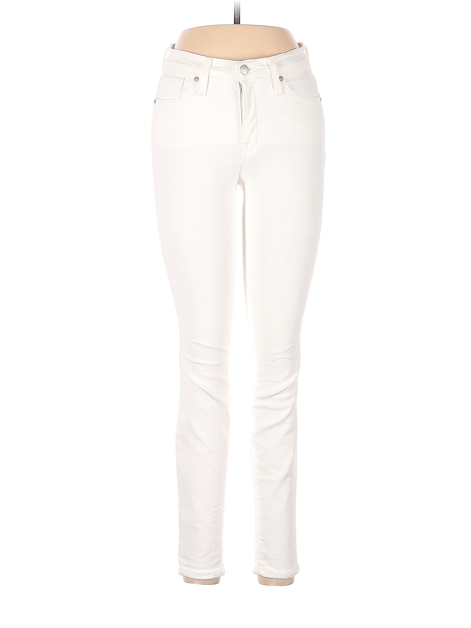 High-Rise Boyjeans 9" Mid-Rise Skinny Jeans In Pure White in Light Wash waist size - 26
